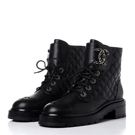 chanel lace ups boots|chanel lambskin boots.